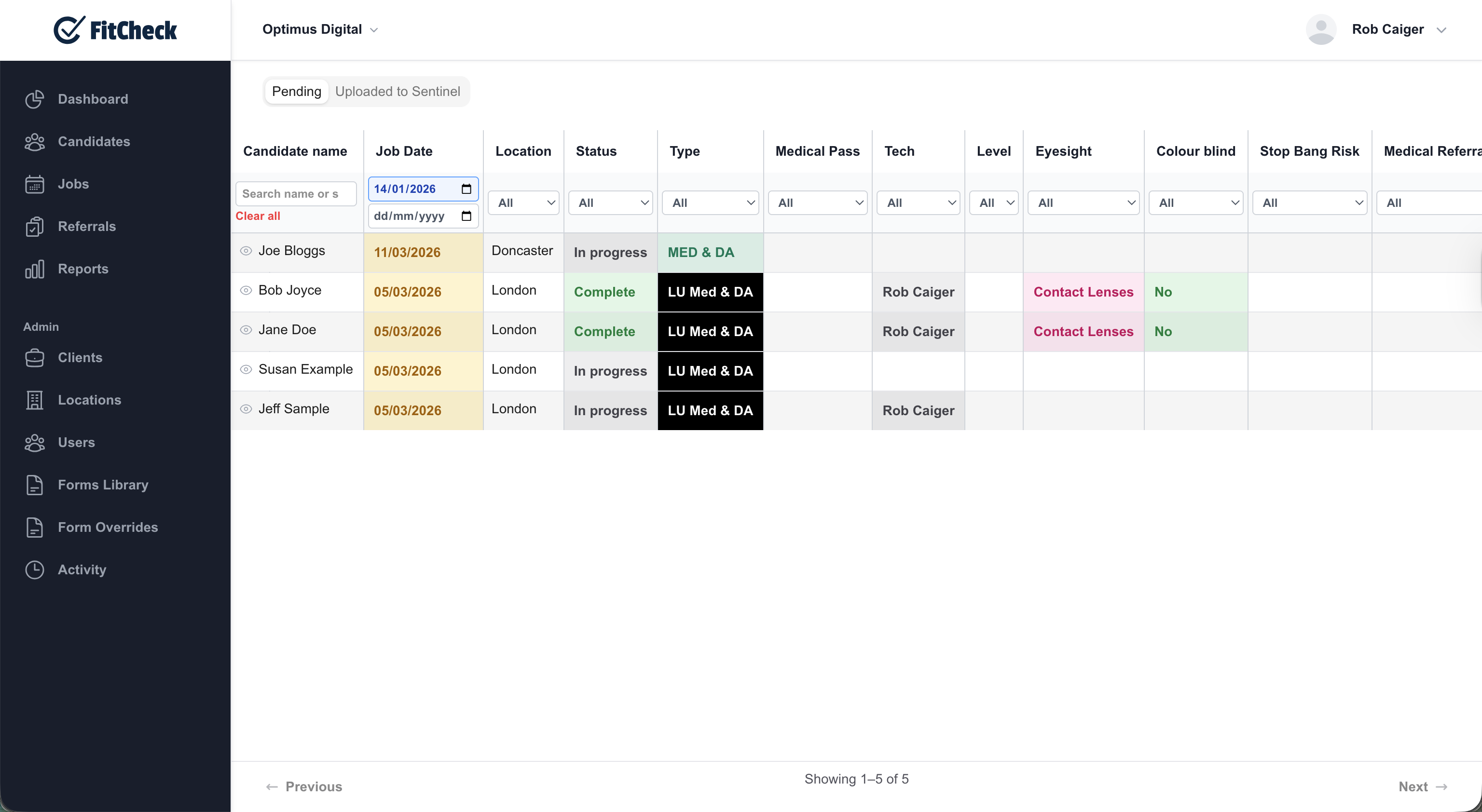 Candidate Dashboard